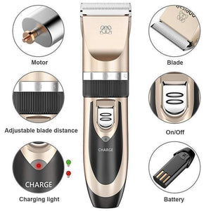 Noise-Free Design Pet Hair Clipper - Rechargeable Dog Trimmer Animal Grooming Cat Cutter Machine Shaver Electric Scissor Remover Haircut